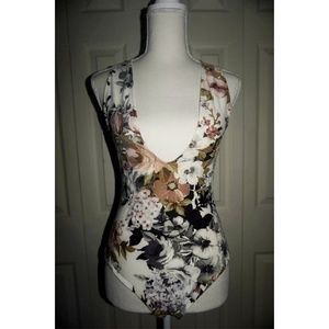 Floral Pattern Tight Stretch Bodysuit *NEW*